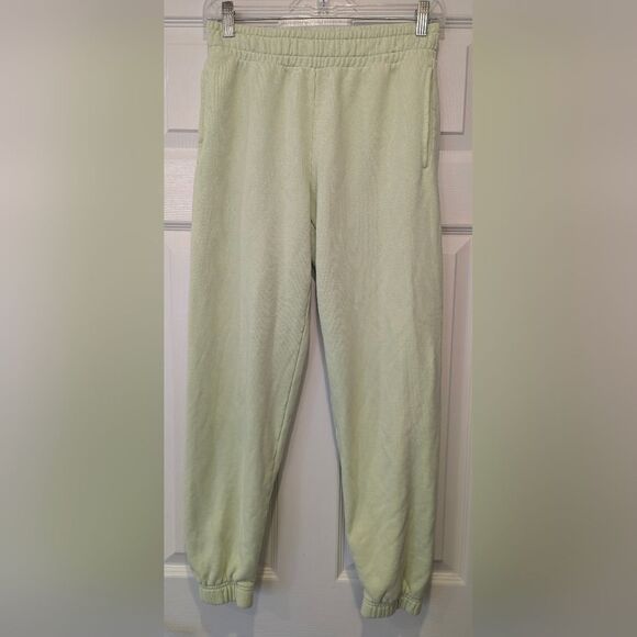 Aritzia Wilfred Free mint green fleece organic cotton cozy jogger sweatpants XS - Picture 1 of 8